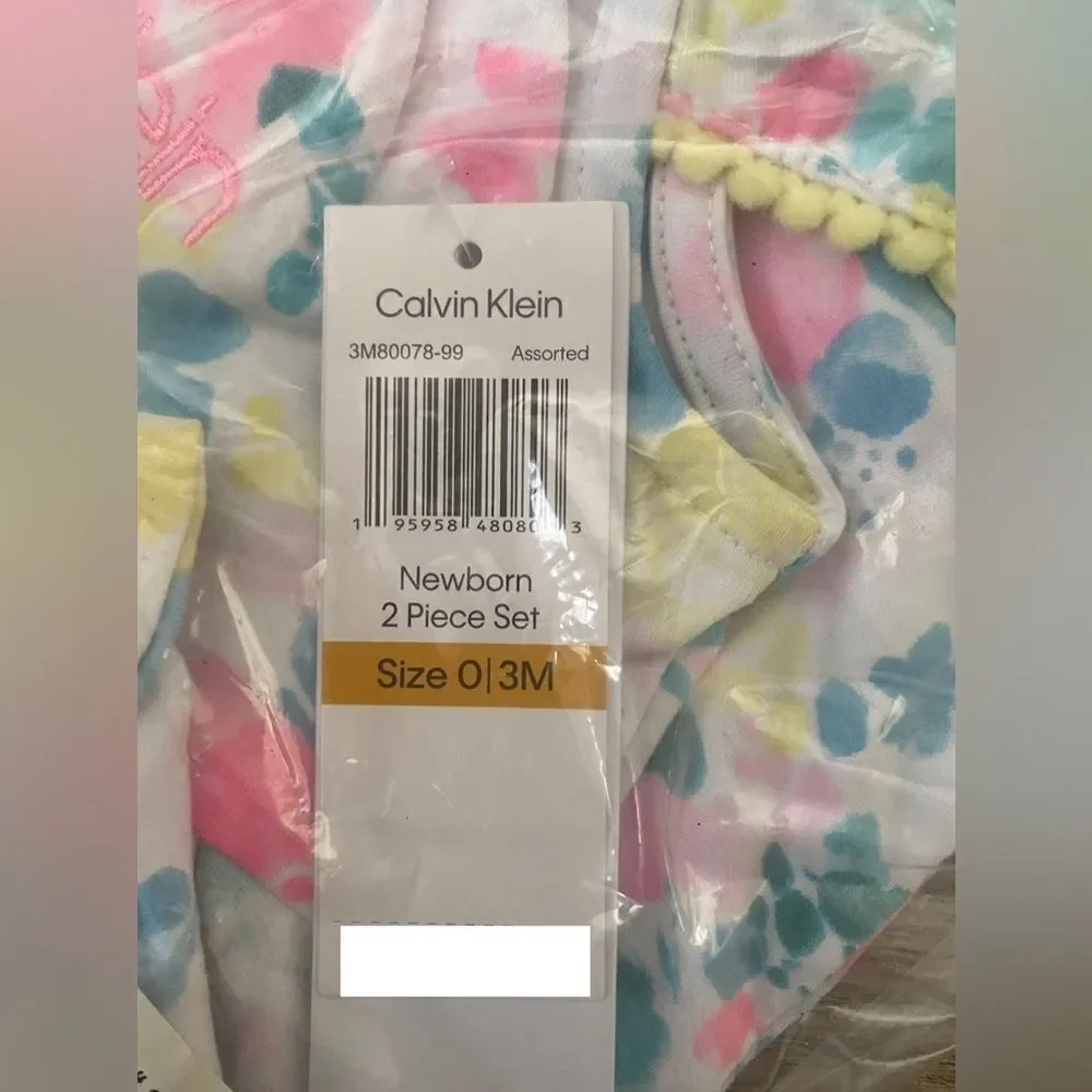 Calvin Klein Baby Tie-Die Romper Set